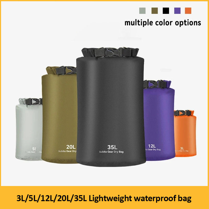 Waterproof Dry Bag Sack 3L/5L/12L/20L/35L Ultralight Drifting Swimming Clothes Storage Bag Rafting