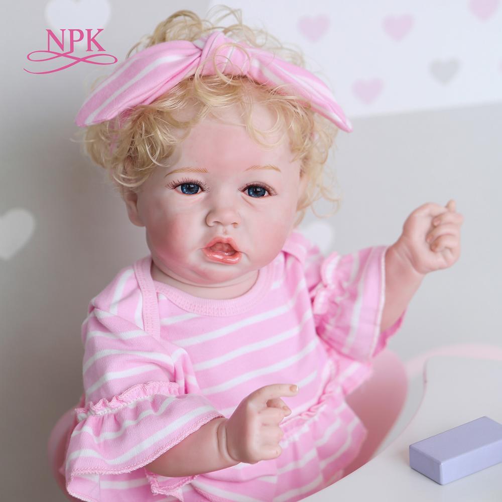 56CM rebborn baby doll soft full body silicone100% hand-made detailed painting collectiblescan take