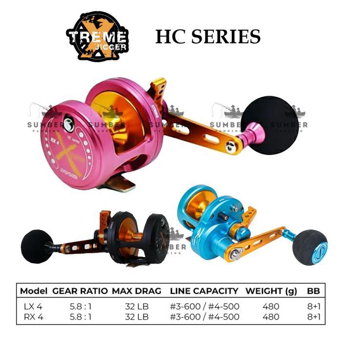 TEAM KAMIKAZE Reel Pancing Overhead XTREME JIGGER LX4/RX4 HC Series 8+1Bb Black Ocean Blue Naughty