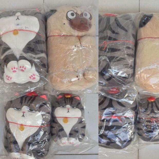 Boneka Cat Emperor Kucing Jepang Dog Jumbo Import Anjing Pug Furyu Cat Belang Gemuk Plush Viral