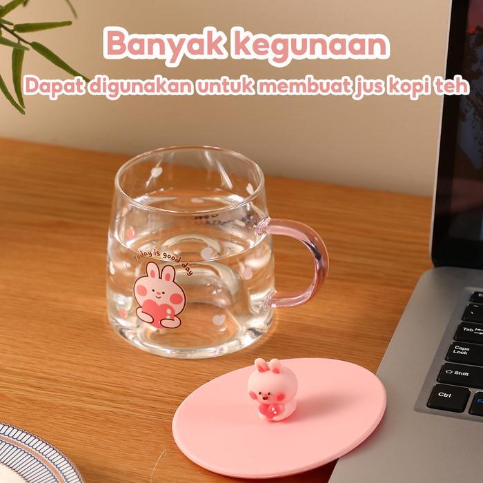 magg- [Buy1Get1] Miniso Kaca Cangkir Gelas Cup Gelas Kopi Mug Lucu Couple Cantik Minum Kaca