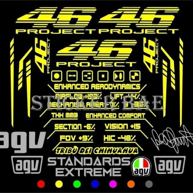 TERLARIS stiker helm AGV 46 project full set stiker cutting READY STOCK