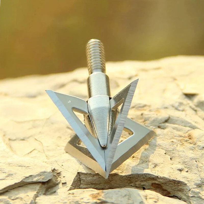 Linkboy Archery Arrowhead Cross Stars Blade Bdhead, 100Grainroa, 4-Blade for Crossbow Hunting