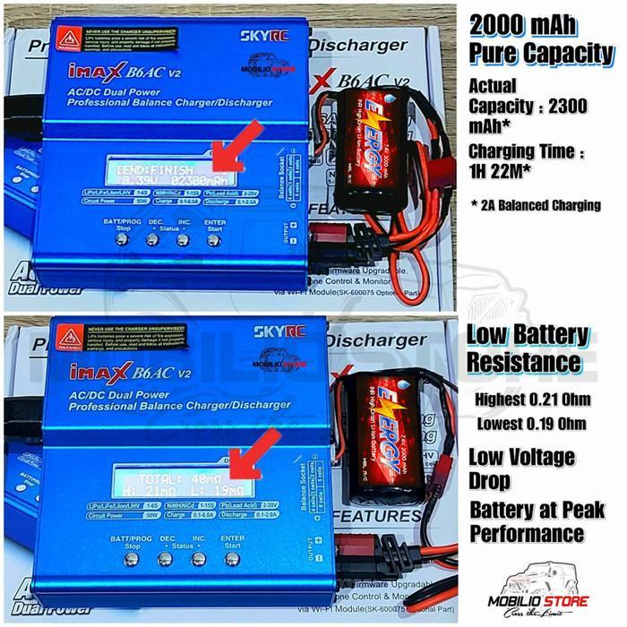 Baterai Inr Li Ion 7.4 Volt 2000 Mah High Drain Rc Mini Battery
