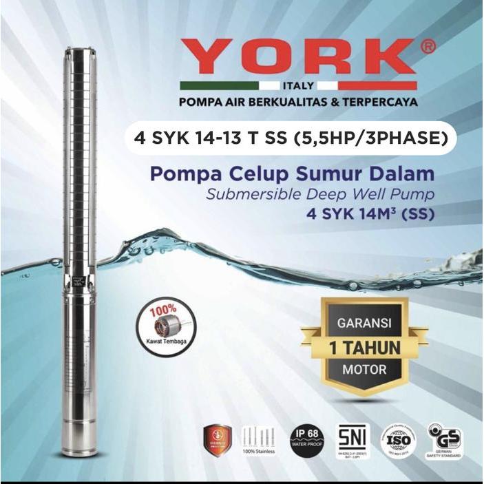 <<<<<] YORK 4SYK 14-13 T SS 5,5 hp + c.box submersible 3 phase 4 syk 4 kw