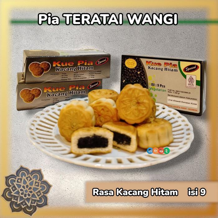 LEZAT" KUE PIA TERATAI WANGI KACANG HIJAU & KACANG HITAM CEMILAN MAKANAN RINGAN KERING HALAL