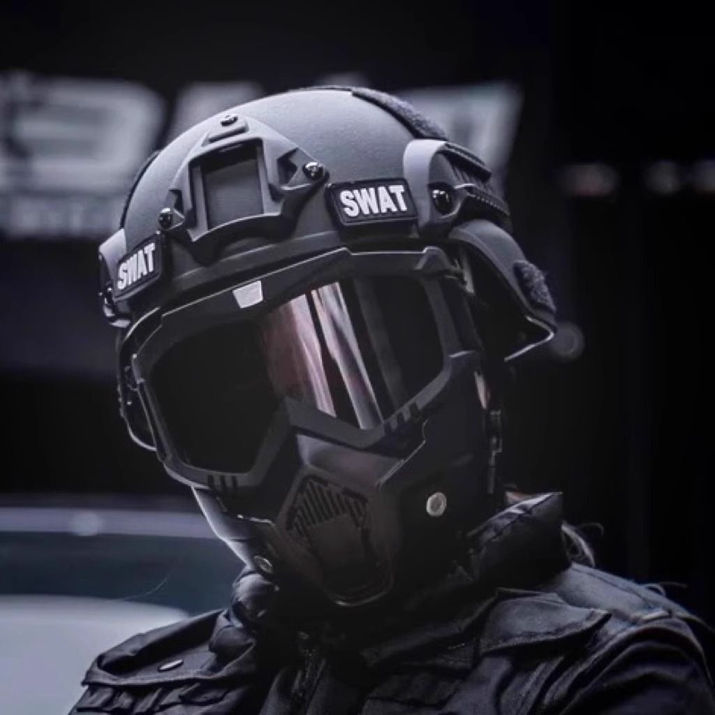 Tactical Military Helmet Set - Full Face At Helmet With Mask & Goggles, Durable For Airsoft,