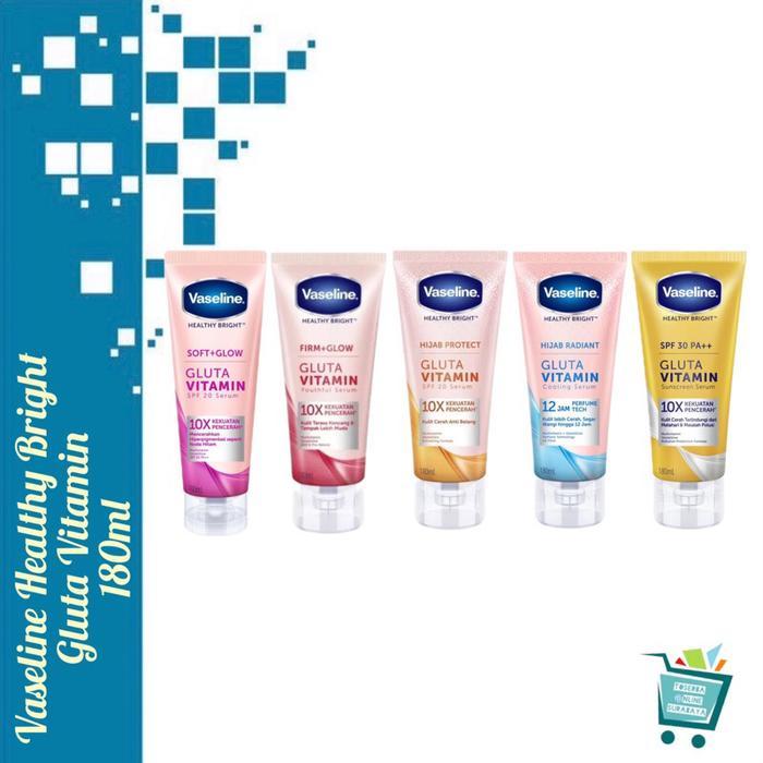 i0cc- Vaseline Healthy Bright Gluta Vitamin Body Serum Soft /Firm Glow 180Ml