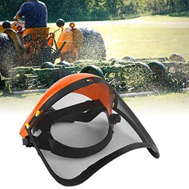 Safety Helmet Hat With Full Face Mesh Visor For Logging Brushcutter Forestry Protection Mesh Mower