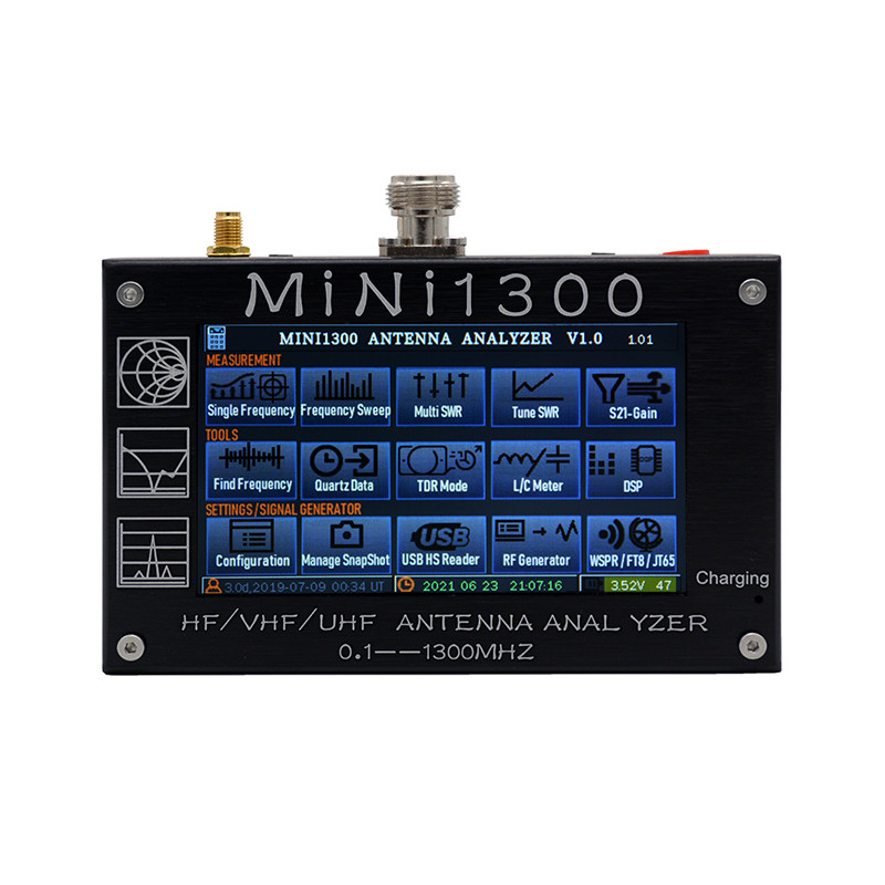 PROMO   UV + HF Mini1300 4.3" Touch LCD 0.1-1300MHz 13.GHz HF/VHF/UHF ANT SWR Antenna Analyzer Meter