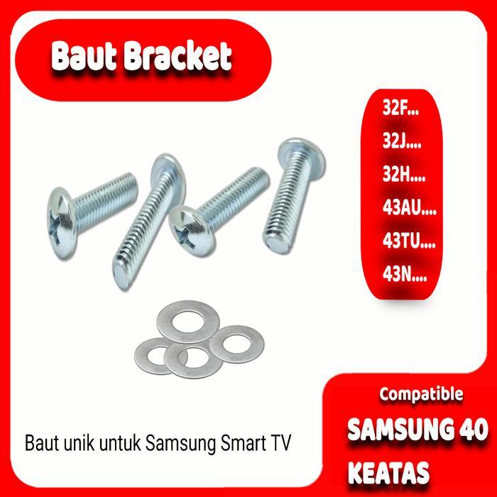 New Baut Bracket LED TV 40, 49, 50, 60 Inch - Paket 4 Baut untuk Smart TV Samsung 40" Keatas