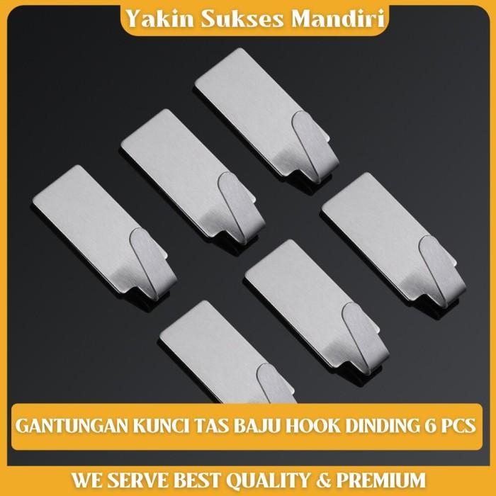 Gantungan Baju Kunci Tas Hook Tempel Dinding Stainless