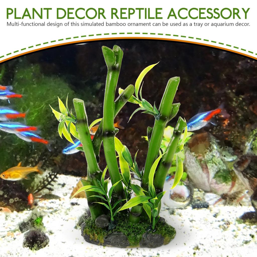 Resin Artificial Panda Bamboo Landscape for Fish Tank,Aquarium Decor Landscape Accessories,Garden,Be