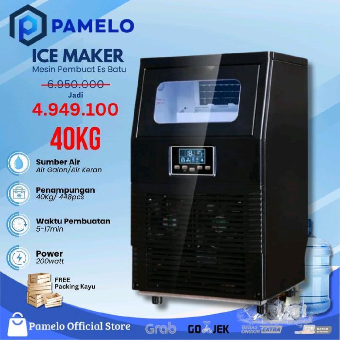 HICON pembuat Es Batu Kristal / Ice Maker 40 Kg Machine