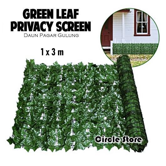 Ada Stok Pagar Daun Gulung Artificial / Green Leaf Privacy Screen Roll 3 Meter