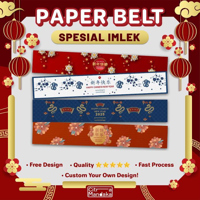 Paper Belt Imlek Kertas Custom Hamper CNY Free Design
