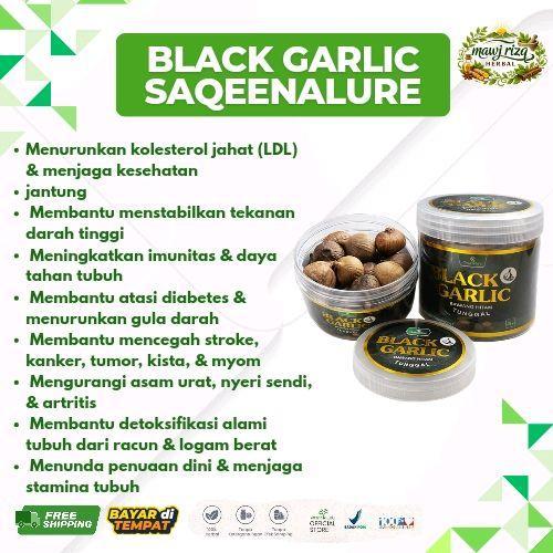 READY Mawj Rizq - Black Garlic Saqeenature Bawang Tunggal Hitam Kemasan 100 Gram & 200 Gram