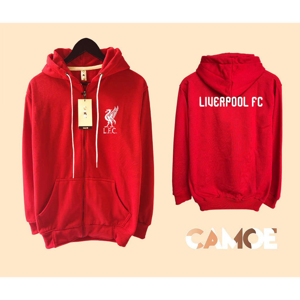 Jaket Hoodie Zipper Liverpool FC Logo