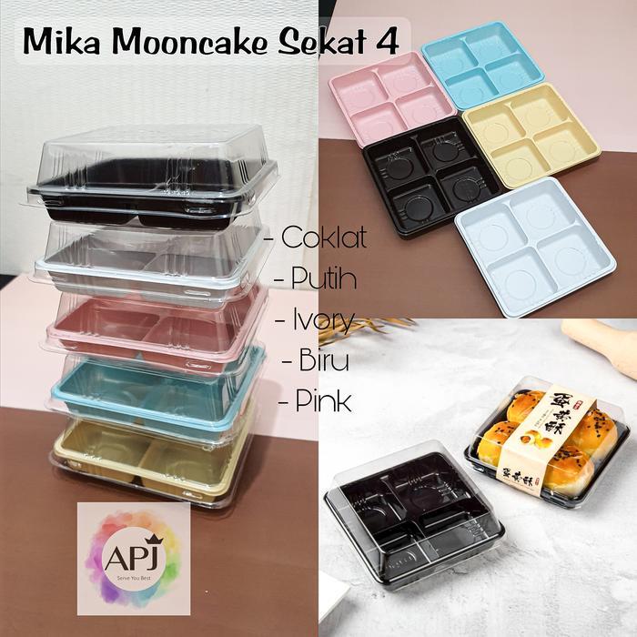 Terbaru Mika Puding Sekat 4 Isi 25/ Mika Sk 4 / Mika Mooncake Sekat 4 / Mika Bolu Sekat 4 / Mika
