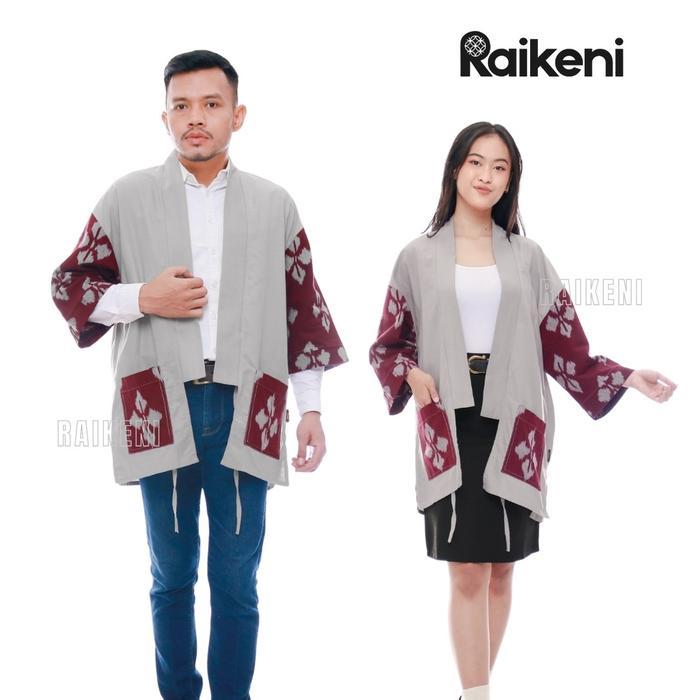 RAIKENI Kimono Rindu Gundi | Kimono Outer Batik Tenun Tradisional | Outer Batik | Kimono Batik Nusan