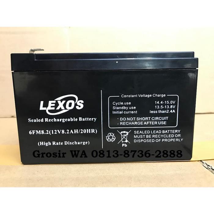 Baterai Aki Kering Lexos 12V 8,2Ah, Battery Lexos 6Fm8.2 ( 12V 8,2Ah )