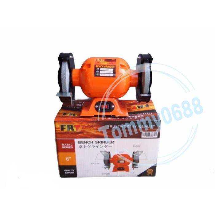 Mesin Gerinda Duduk 6" Frt Grinda Bench Grinder 200Mm Mesin Ungkal Body Besar Cocok Untuk Kerajinan