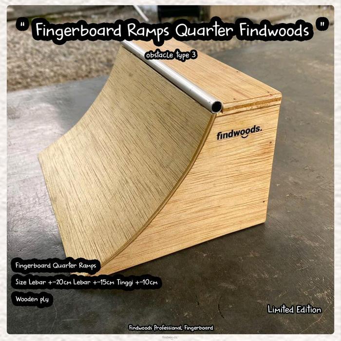 MURAH Fingerboard Obstacle Ramps Quarter Findwoods Wooden