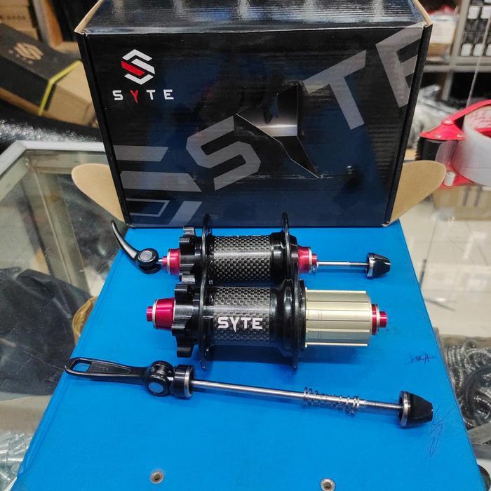 Wiworiyastore - Hub Freehub Syte St-D452 Carbon 28 Holes Carbon Disc Brake Six Bolt 6 Baut Hub Syte