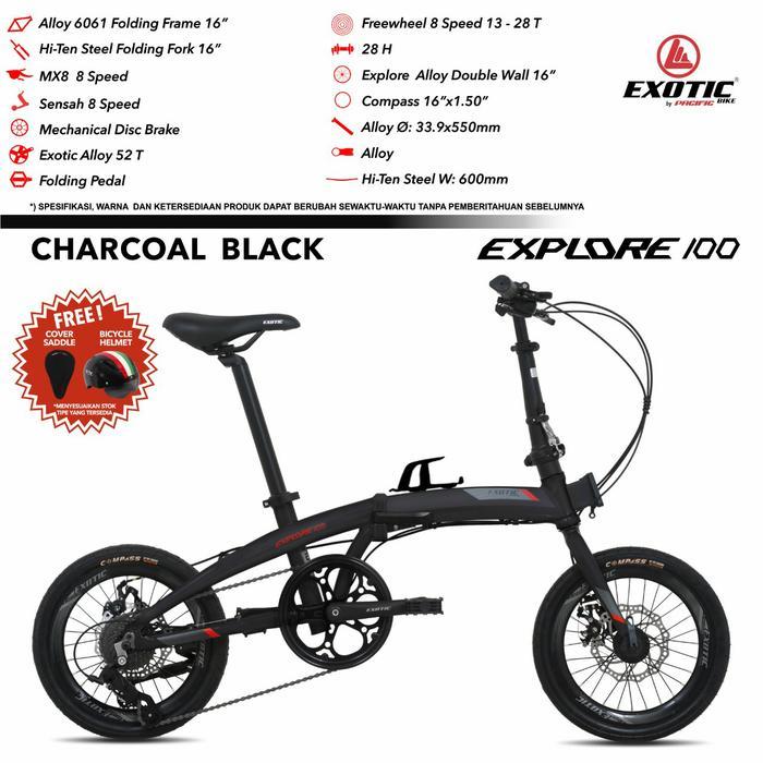 Sepeda Lipat 16 inch Merk Exotic Explore 100 Alloy