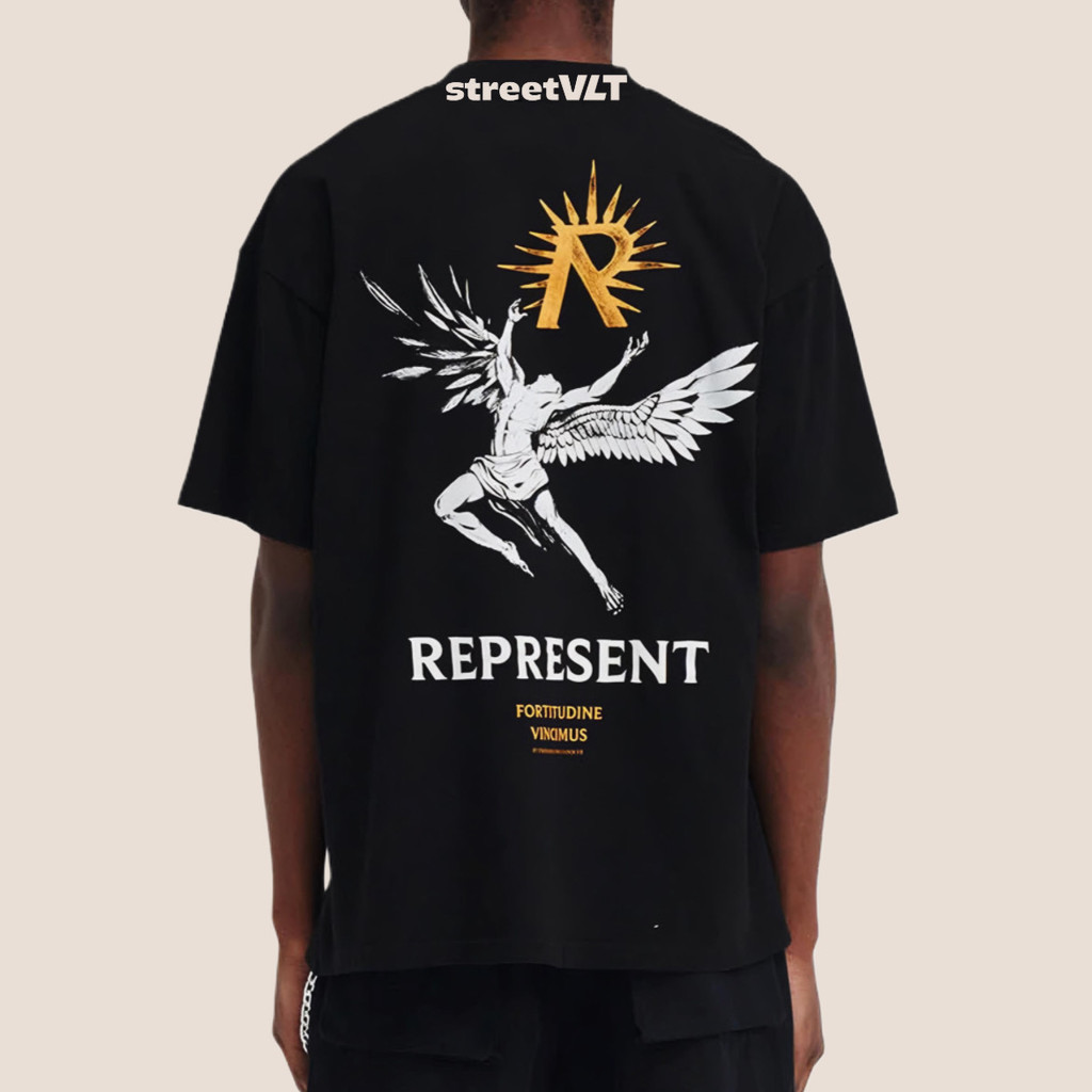 Mewakili UK Icarus Jet Black Tee Asli