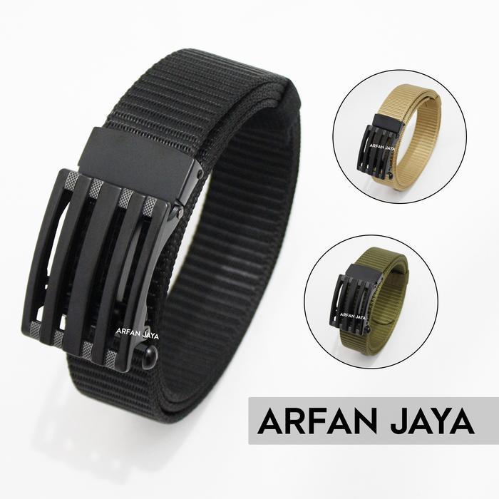 Arfan five brother's - Ikat Pinggang Pria Bahan Nylon - Ban pinggang Rel Blue Coklat Hijau Hitam