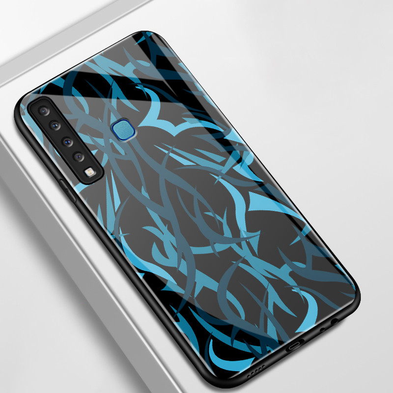 Casing Hp Untuk Samsung A9 2018 A8+ 2018 A8 2018 Case Biru neon tidak beraturan Maskulin Hardcase Ka