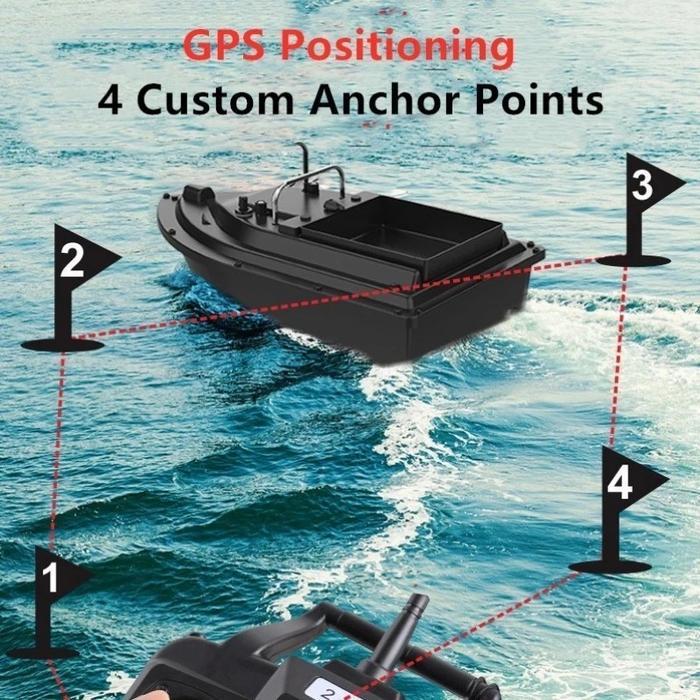 READY Perahu Umpan Mancing Remote Control Jarak Jauh 500 Meter Baterai 12000mAh 6 Jam Dua Motor Dual