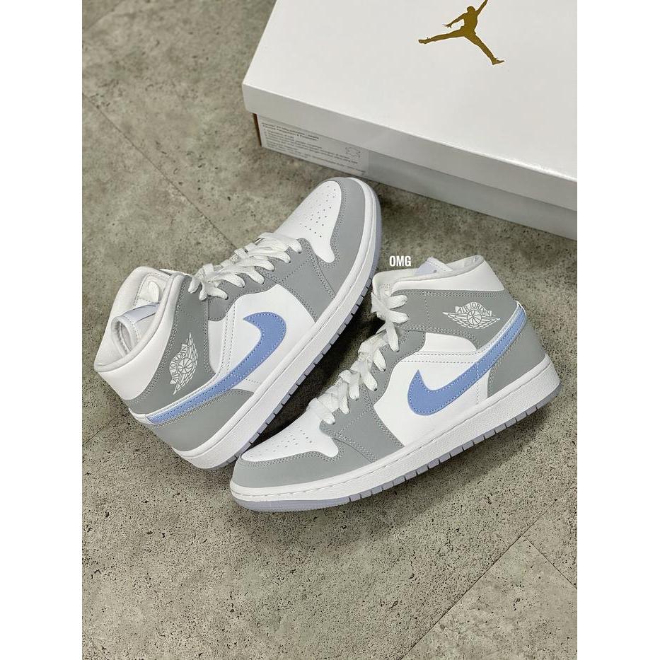 Terlaris Air Jordan 1 Mid Wolf Grey W