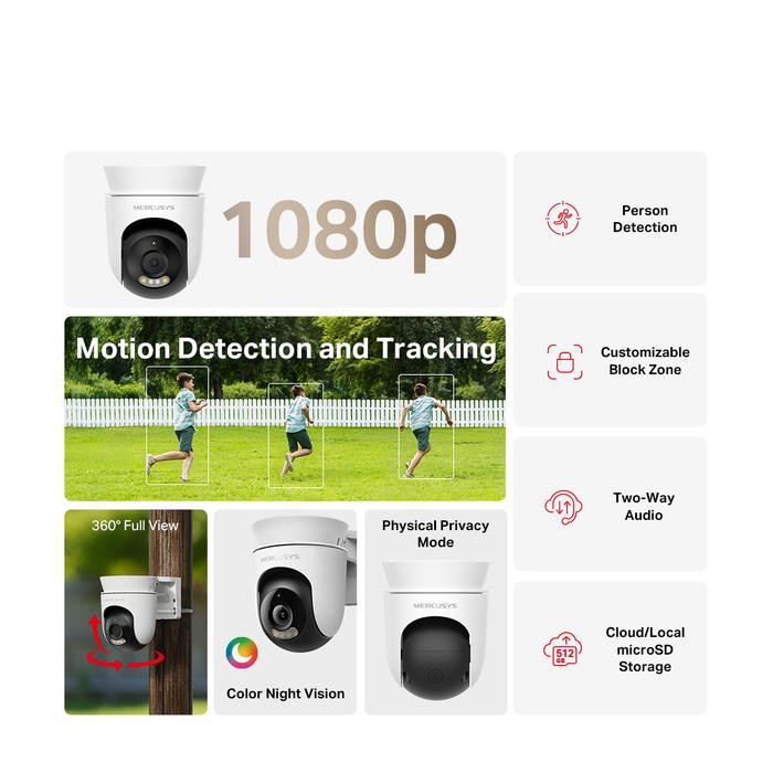 READY Mercusys MC500 Kamera CCTV Wifi Outdoor CCTV Outdoor CCTV Wifi Jarak Jauh Lewat Hp Kamera 360