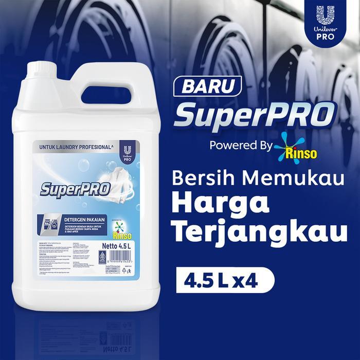 Promo Rinso Superpro Deterjen Matic Cair Jerigen 4500Ml (X4) Multipack Original
