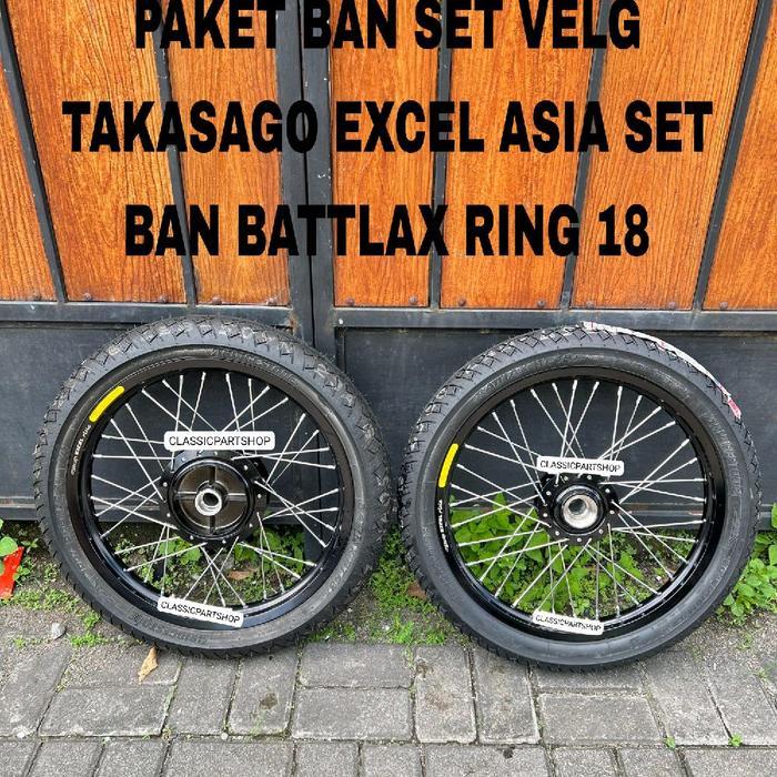 ban set velg set jari jari chrome takasago excel asia ring 18 1.60 1.85 set tromol depan belakang or