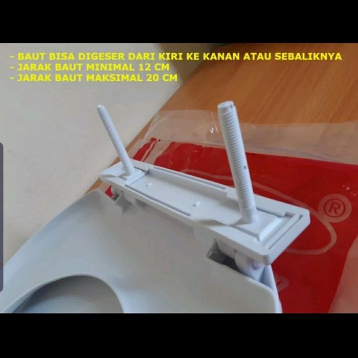 Toto - Tutup Closet Duduk Toto Model Universal Merk Techplas Pvc Tebal - Hijau, Biru