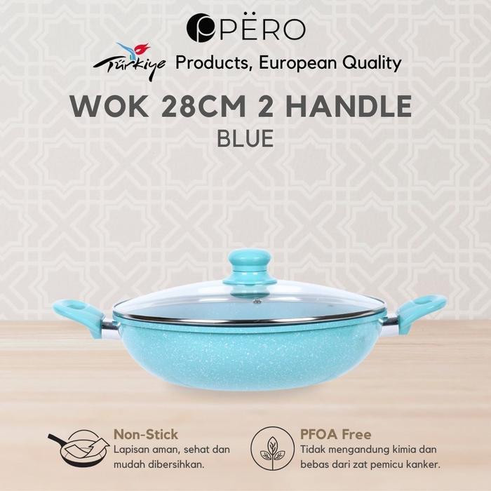 Pero Mercin Wok 28Cm 2 Handle + Tutup Wajan Penggorengan