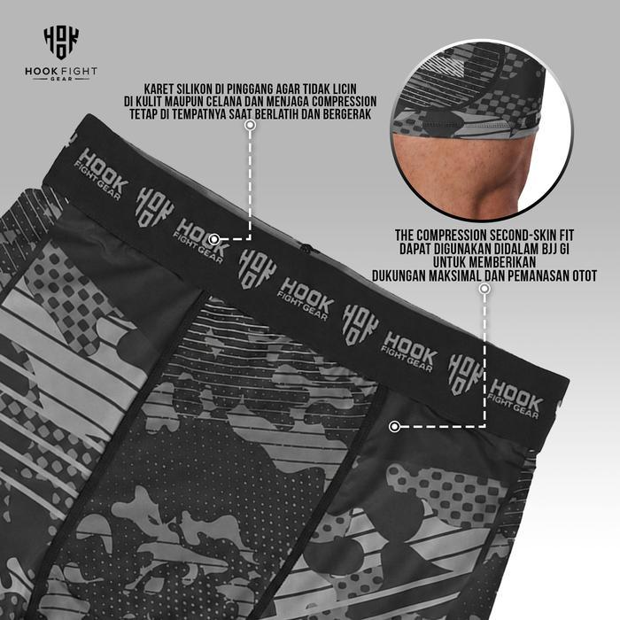 Celana Pendek Mma Legging Bjj Pants Hook Compression Spat Fight Shorts