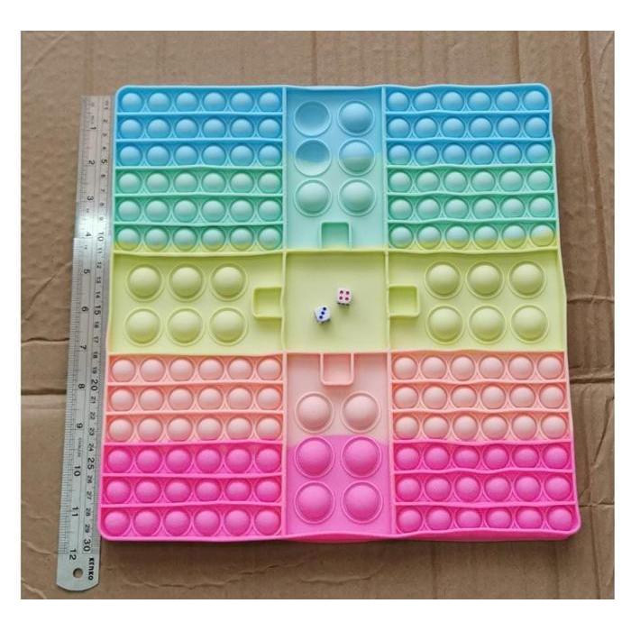 new POP IT BATTLE DICE JUMBO RAINBOW PASTEL PINK POP IT GAME BOARD DADU