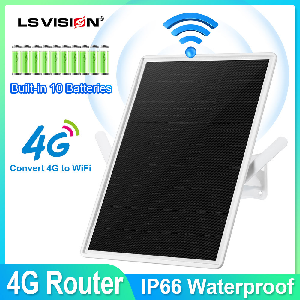 LS VISION Solar Powered 4G Modem Router, Outdoor Wireless Router with SIM Card Slot Mobile Hotspot