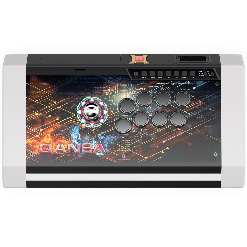 DIY Panel Arcade Fighting Stick, QANBA Q3 Obsidian with Gravity KS Silent, for PC & Android