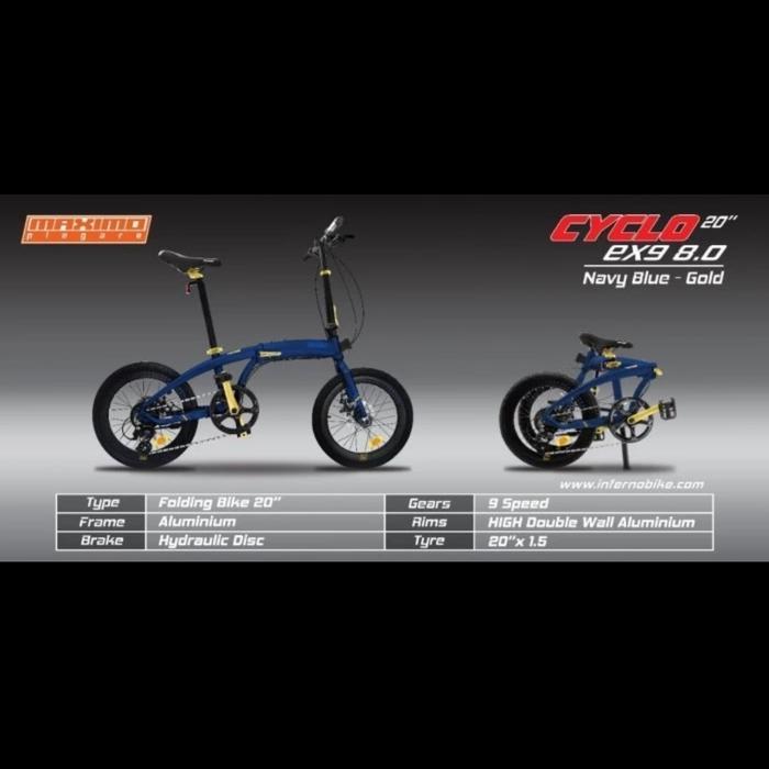 Sepeda Lipat 20 Family Maximo Piegare Cyclo 8.0 8 EX9 EX 9