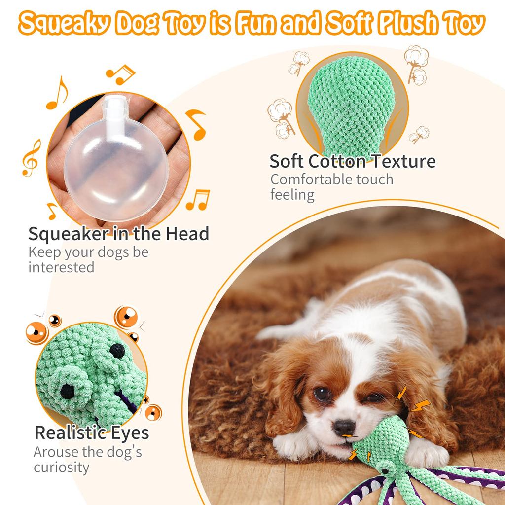 Pet Plush Toy Cat Dog Voice Octopus Shell Puzzle Toy Bite Resistant Interactive Pet Dog Teeth