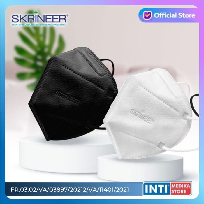 New SKRINEER - Masker Earloop KN95 5 Ply SACHET 3D Surgical Mask BFE 99%