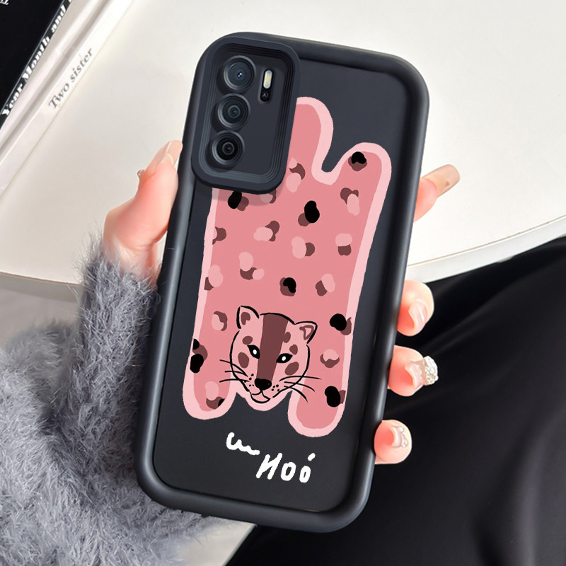 Casing Hp OPPO A16 OPPO A16s OPPO A54s Case Macan Pink Cover Phone Shell lembut Softcase Kesing Back