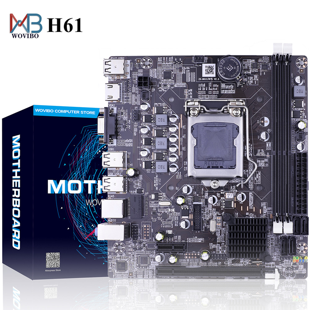 Casing Laptop H61 Motherboard LGA 1155 DDR3 Memory 16GB Micro-ATX  Desktop Mainbord for  LGA1155 Soc