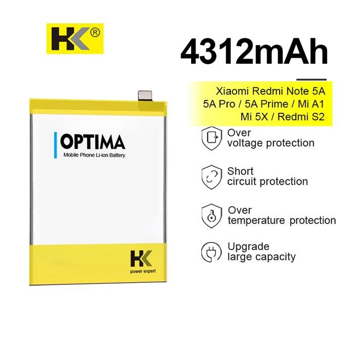 HK Optima Baterai For Xiaomi Redmi Note 5A / Note 5A Pro / Note 5A Prime / Mi A1 / Mi 5X / Redmi S2