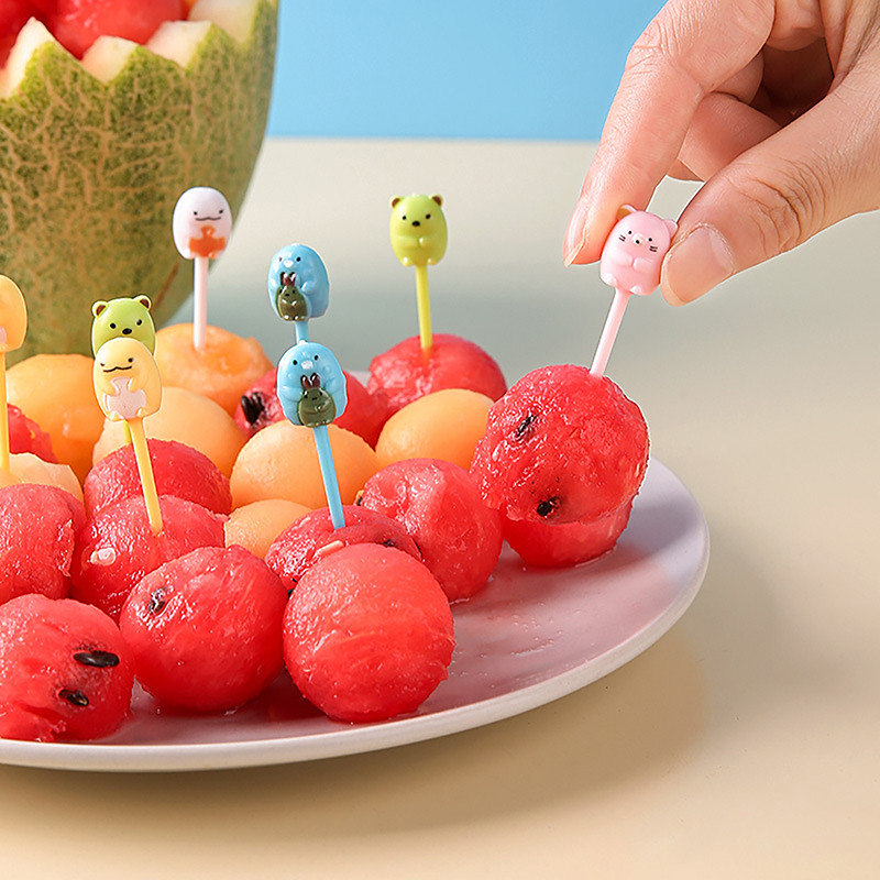 10Pcs Animal Fruit Fork Fruit Food Picks Bento Box Picks Cartoon Animal Food Toothpicks Bento Box Ac